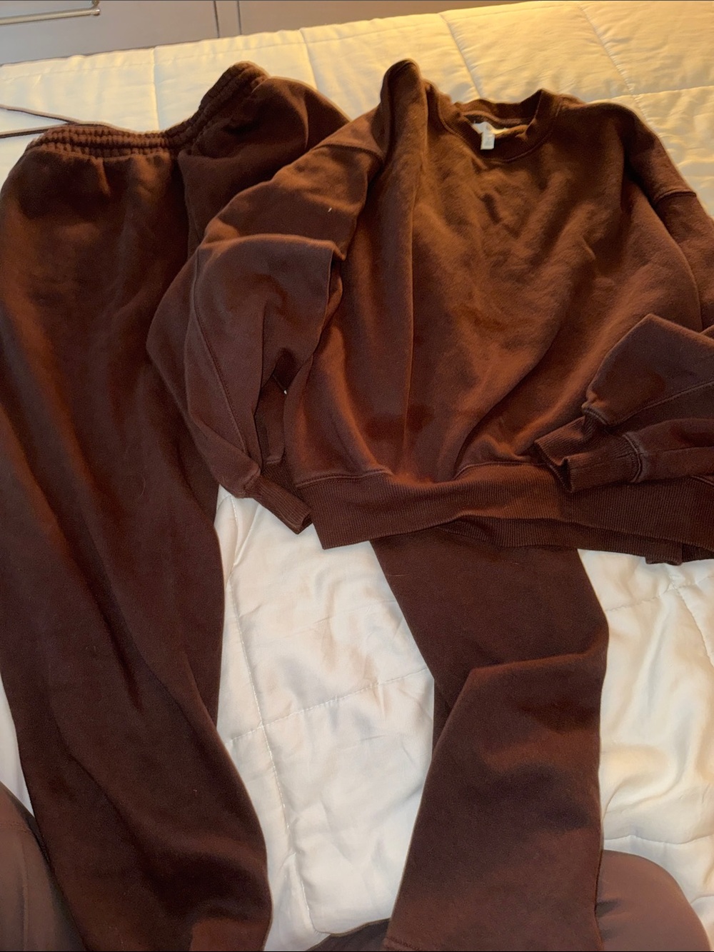 bp Chocolate Brown Crewneck Sweatshirt and Joggers Set